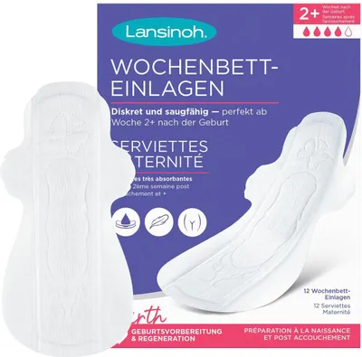 Produktbild von Lanisnoh Wochenbett-Einlagen 12er Pack - für 2+ Wochen