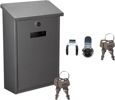 Produktbild von Briefkasten in Silber mit Namenssschild & Ersatzschloss, 4 Schlüssel Postkasten
