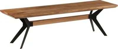Immagine prodotto di Panca da pranzo in legno massiccio di acacia e acciaio 160 x 40 x 45 cm