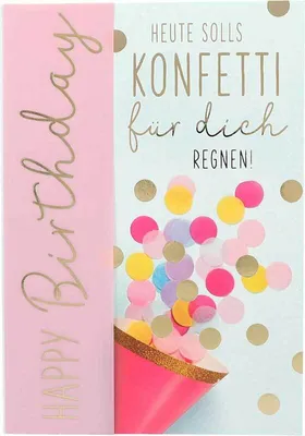 Produktbild von 1 xGeburtstagskarte1x5/Happy Birthday Heute solls Konfetti