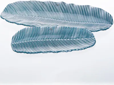 Produktbild von BANANO rectangular plate - eisblau - 19x37x2cm - Glas