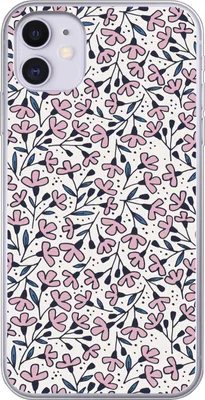 Produktbild von MuchoWow® Handyhülle Schutzhülle Hülle für Telefoonhoesje iPhone 11 Mädchen - Blumen - Rosa - Muster - Mädchen - Kinder - Mädchen Silikon Softcase Handy Hülle - Handytasche