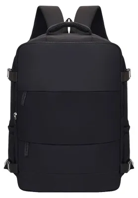 Image de Sac à dos de voyage, imperméable, design à multiples compartiments, noir