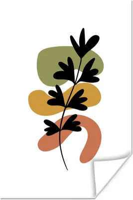 Produktbild von MuchoWow® Poster Pflanzen - Blätter - Pastell - Abstrakt - Botanisch 60x90 cm - Wanddekoration