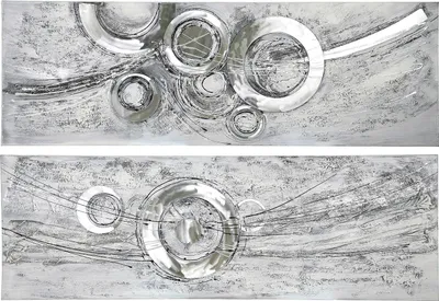 Produktbild von Casablanca by Gilde Leinwandbilder Bild Gemälde Circles, handbemalt H. 50 cm,38998