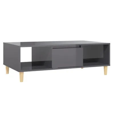 Produktbild von vidaXL Couchtisch Hochglanz-Grau 103,5x60x35 cm Holzwerkstoff
