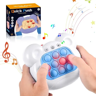 Produktbild von Pop It Fidget Toys Elektronisches Sensorspiel Quick Push Spielzeug Squeeze Toys Bubble Sensory Fidget Toy für Erwachsene Kinder frühe Entwicklung und Konzentrationstraining-Weiß