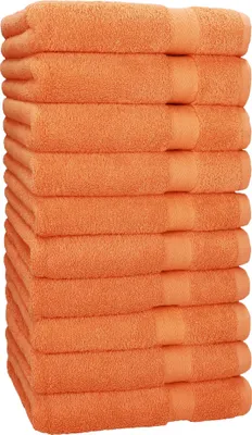 Produktbild von Betz 10 Stück Handtücher 50x100 cm PREMIUM 100% Baumwolle Farbe: orange