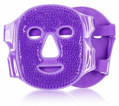 Produktbild von HAF Gesichtsmaske 2in1 Lila | Kühlmaske gegen geschwollene und müde Augen | Eismaske gegen Kopfschmerzen und Migräne | Heiß als auch Kalt anwendbar