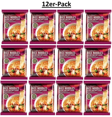 Produktbild von 12er-Pack MAMA Instant Reisnudeln Cremig Tom Yum 55g
