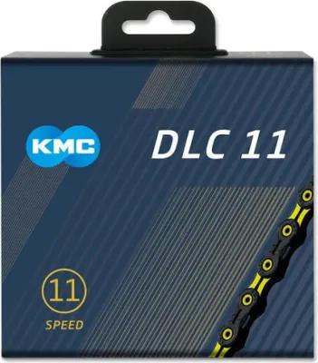 Immagine prodotto di Catena KMC DLC11 a 11 velocità, 118 maglie Missing Link, 1/2x11/128, nero/giallo