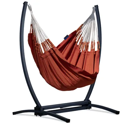Produktbild von Potenza Hängesessel 140x180 Hängestuhl Hängeschaukel Textil Hängesitz mit Gazela Gestell I HängematteGestell Hängestuhlgestell max 160kg