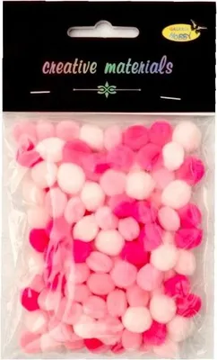 Image de Pompons en acrylique roses, 10 mm, 100 pièces - Galeria Hobby