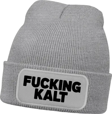 Produktbild von Herren Beanie Mütze mit Spruch | Kalt | Strickmütze Aufdruck Lustig Wintermütze Männer Moonworks®