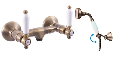 Obrázek produktu pro Slezák-RAV Vodovodní baterie sprchová Slezák RAV Morava Retro MK580/2SM Barva: stará mosaz, Rozměr: 100 mm