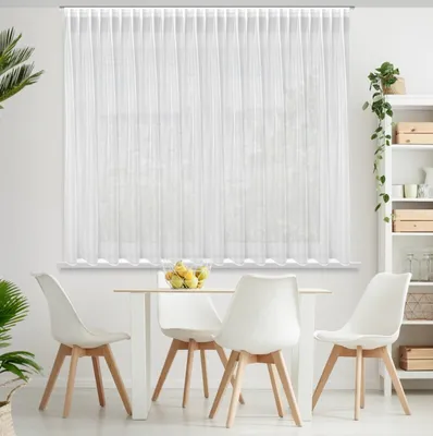 Obrázek produktu pro Záclona TONIA bílá 290x170 cm volánová páska tunelová šňůrka