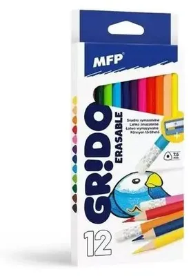 Image de Crayons triangulaires avec gomme et taille-crayon, lot de 12 - MFP