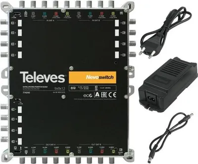 Zdjęcie produktu dla Televes 714202, 9 wejś., 21 wyjś., 950 - 2400 MHz, 88 - 862 MHz, 10 dB, 4 dB