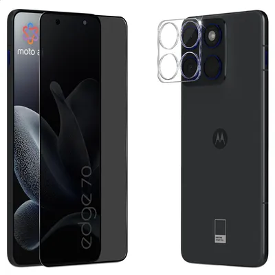 Obrázok produktu pre 1-balenie Motorola Edge 70 Privacy Ochranné sklo na displej Privacy & 1-balenie ochrana objektívu - Tvrdené sklo 9H - Super kvalita 3D