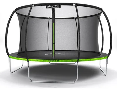 Obrázek produktu pro Trampolína o rozměrech 374 cm s bezpečnostní sítí, voděodolná a UV odolná skákací plocha, nosnost až 300 kg, určená pro venkovní použití