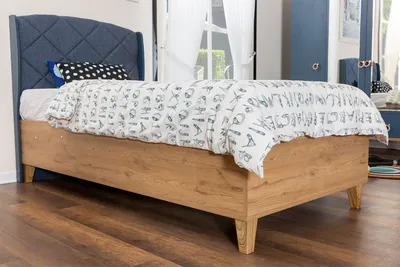 Produktbild von Blau-Braunes Kinderzimmer Bett s Einzelbett Schlafzimmer Möbel