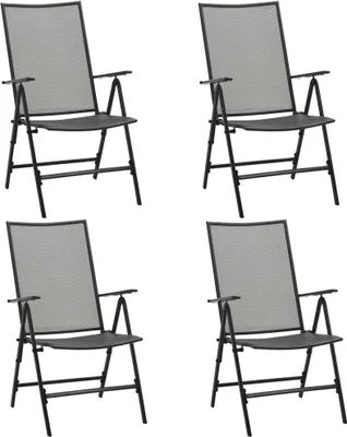 Image de Chaises pliables en maille lot de 4 Acier Anthracite