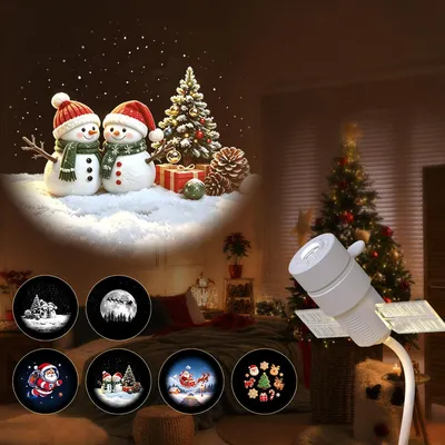Produktbild von Weihnachtsprojektor 2-in-1 – Nachtlicht mit 6 Weihnachtsmotiven, USB