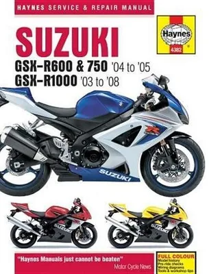 Zdjęcie produktu dla Suzuki GSX-R600/750 (04 - 05) & GSX-R1000 (03 - 08) Haynes Repair Manual