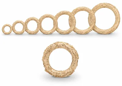 Strohkranz natur, beige, Ø 50 cm, H 7 cm – Produktfoto auf weißem Hintergrund