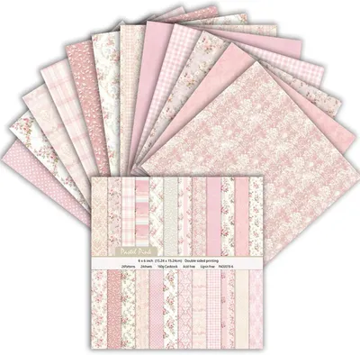 Zdjęcie produktu dla Papier do scrapbooking 15.2 x 15.2 cm, 24 arkuszy, różowy, do albumów