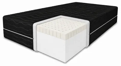 Produktbild von Latexmatratze Memory 160x200 cm, Höhe 11 cm, Härtegrad H3, Farbe: Schwarz, inkl. Bezug