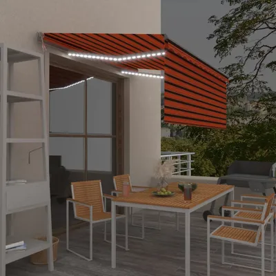 Zdjęcie produktu dla Maison Exclusive – markiza automatyczna z roletą, czujnikiem wiatru i oświetleniem LED, 3,5 x 2,5 m