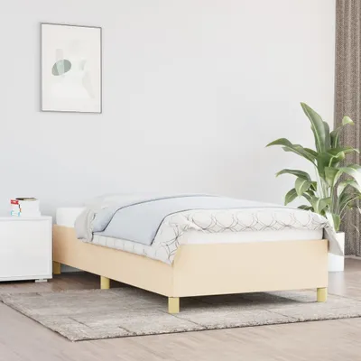 Produktbild von "2026 Promotion" Bettgestell moderne - ohne Matratze - Creme 90x200 cm - Stoff - Polsterbett CC20940