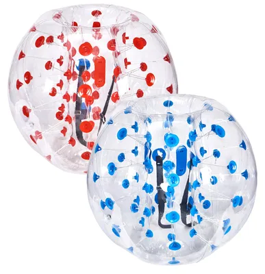 Produktbild von Aufblasbarer Bump Ball Bumper Stoßball 2 Stk. 1,2 m x 1,03 m, Menschlicher Kollisionsball, PVC-Körperblasen-Bounce-Ball für Outdoor-Aktivitäten, Rote + Blaue Punkte Aufblasbar Bumper Ball
