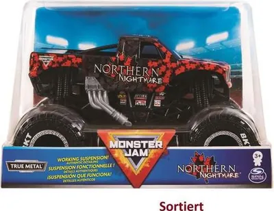 Immagine prodotto di Monster Jam Original Trucks aus Metall-Spritzguss im Maßstab 1:24 (verschiedene Designs, Zufallsauswahl)