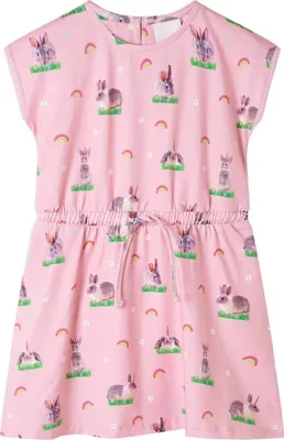 Produktbild von Kinderkleid Hellrosa Gr. 140 mit Kaninchen Aufdruck