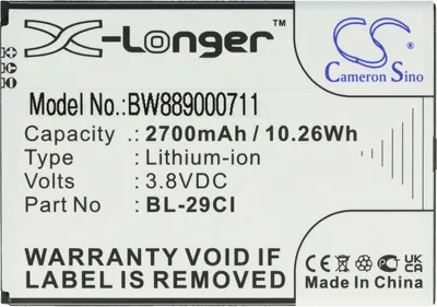 Produktbild von vhbw Akku Ersatz für Nokia BL-29CL, BL-29CI für Handy Smartphone Telefon (2700 mAh, 3,8 V, Li-Ion)