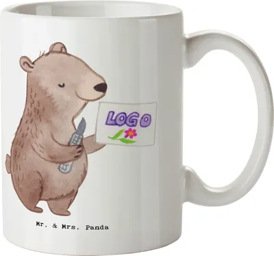 Produktbild von Mr. & Mrs. Panda Kaffeebecher Werbetechniker Herz - Weiß - Geschenk, Dekotasse, Bedruckte Tasse, Kaffeetasse, bedruckt