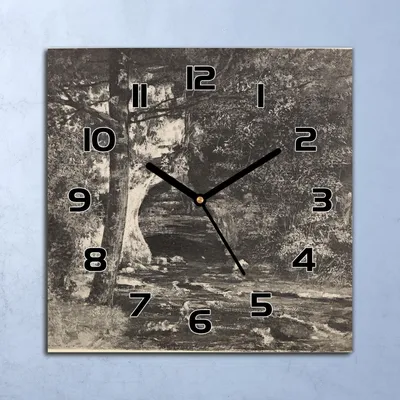 Produktbild von Wanduhr Echt-Glas-Küchenuhr Dunkler Vintage Wald Quarz 30x30 Deko Bilder