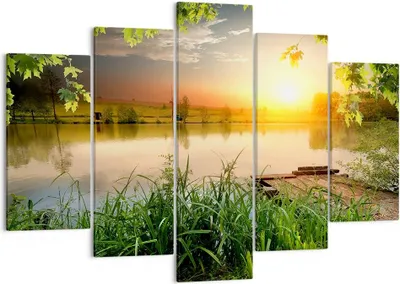 Produktbild von Bild auf Leinwand - Leinwandbild - Brücke See - 150x100cm - Wand Bild - Wanddeko - Wandbilder - Leinwanddruck - Bilder - Kunstdruck - Wanddekoration - Leinwand bilder - Wandkunst - EA150x100-3914
