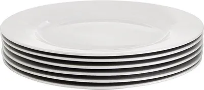 Produktbild von 6-teiliger weißer Teller, 26,6 cm, Porzellan