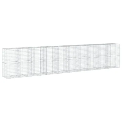Productafbeelding van vidaXL Gabion met deksel, 1000x100x200 cm, verzinkt staal