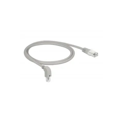 Produktbild von Delock Netzwerkkabel RJ45 Cat.6A S/FTP unten gewinkelt / gerade 1 m