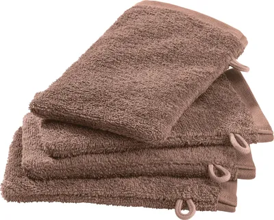 Produktbild von Erwin Müller Waschhandschuh Ludwigsburg" 4er-Pack braun 15x21 cm"