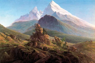 Produktbild von Caspar David Friedrich Kunstdruck Bild - Der Watzmann, Um 1824-1825 (80 x 120 cm)