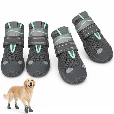 Produktbild von Rutschfeste Hundeschuhe Pfotenschutz 2er Set atmungsaktiv Outdoor Gummisohle Schutz für Asphalt, Schnee & heißem Boden