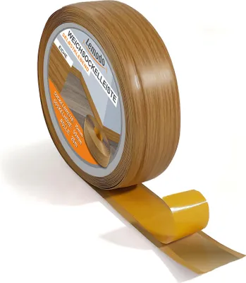 Produktbild von Weichsockelleiste selbstklebend 25 m, eiche, Sockelleiste auf der Rolle, Fußleiste