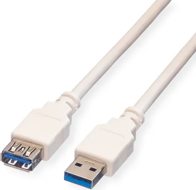 Produktbild von VALUE USB 3.2 Gen 1 Verlängerungskabel, Typ A-A, ST/BU, weiß, 1,8 m