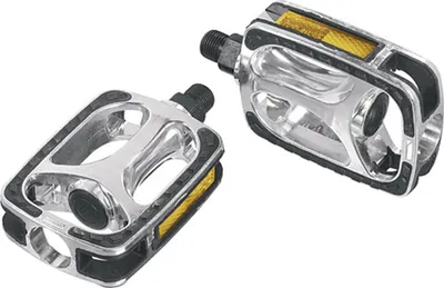 Image de Pédale Ergotec 608 standard avec surface de marche caoutchoutée argentée noire