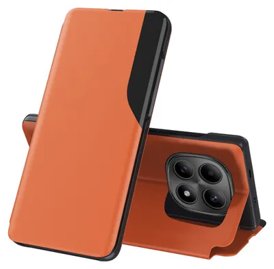 Produktbild von Hülle für Xiaomi Redmi Note 15 5G/4G, Flip Stand Cover Kunstleder Schutzhülle Orange